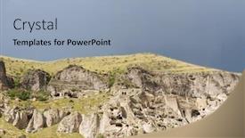  Presentation with cave - Colorful PPT layouts enhanced with vardzia cave city georgia backdrop and a light blue colored foreground