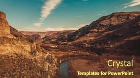  Presentation with cave - Presentation theme having vardzia-cave-city-monastery background and a tawny brown colored foreground