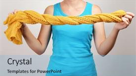  Presentation with arabian woman wearing hijab muslim - PPT layouts featuring portrait of young and beautiful girl over blue winter background with snowflakes christmas health spa makeup and face lifting concept background and a sky blue colored foreground.