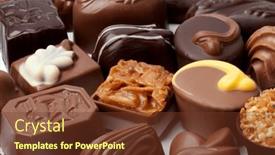  Presentation with chocolate - PPT theme having variation-of-chocolate-bonbons-close background and a tawny brown colored foreground