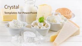  Presentation with dairy products - Cool new PPT layouts with variation of dairy products backdrop and a lemonade colored foreground