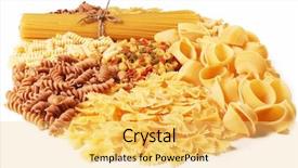  Presentation with macaroni - PPT layouts with variations of italian macaroni isolated on white background background and a yellow colored foreground