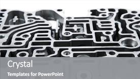  Presentation with control valve - PPT theme featuring variator gearbox valve body brain background and a gray colored foreground