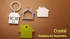  Presentation with shape - PPT layouts enhanced with variaty of house shape keyring background and a tawny brown colored foreground