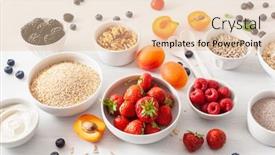  Presentation with walnut - Slides having variaty-of-raw-cereals-fruits background and a lemonade colored foreground