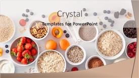  Presentation with dry fruits and nuts - Audience pleasing slide set consisting of variaty-of-raw-cereals-fruits backdrop and a lemonade colored foreground