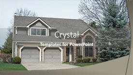  Presentation with white brick - Audience pleasing PPT theme consisting of variegated-brown-brick-house backdrop and a gray colored foreground