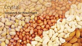  Presentation with hazelnuts - Slides consisting of varieties of nuts peanuts hazelnuts background and a yellow colored foreground