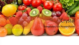  Presentation with muesli yoghurt and berries healthy - Beautiful slides featuring variety healthy fruits vegetables berries backdrop and a  colored foreground