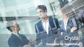  Presentation with gold people planning - Theme consisting of variety management plan - business people discuss the project background and a ocean colored foreground