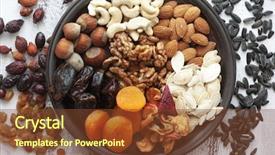  Presentation with dried fruits seeds nuts - Cool new theme with variety of 12 assorted nuts backdrop and a tawny brown colored foreground
