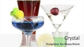 Presentation with alcoholic - Presentation theme having variety of alcoholic drinks isolated on white background and a white colored foreground