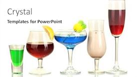  Presentation with alcoholic - PPT layouts enhanced with variety of alcoholic drinks isolated on white background and a white colored foreground