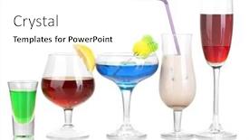  Presentation with alcoholic - Audience pleasing PPT theme consisting of variety of alcoholic drinks isolated on white backdrop and a white colored foreground