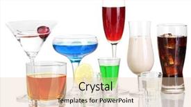  Presentation with alcoholic - PPT theme consisting of variety of alcoholic drinks isolated background and a lemonade colored foreground