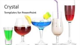  Presentation with alcoholic - Theme enhanced with variety of alcoholic drinks isolated on white background and a white colored foreground