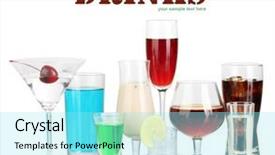  Presentation with alcoholic - Amazing slide set having variety of alcoholic drinks isolated on white backdrop and a arctic colored foreground