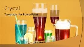  Presentation with alcoholic - Audience pleasing slide deck consisting of variety-of-alcoholic-drinks backdrop and a yellow colored foreground