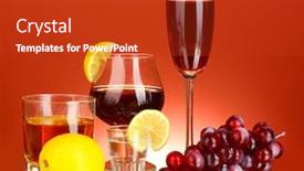  Presentation with alcoholic - Cool new slide deck with variety-of-alcoholic-drinks backdrop and a crimson colored foreground