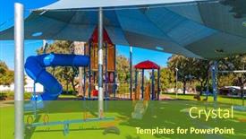  Presentation with mental - Cool new presentation design with variety-of-attractions-are-arranged backdrop and a tawny brown colored foreground