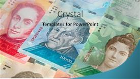  Presentation with venezuela - Theme having variety-of-banknotes-of-venezuela background and a light blue colored foreground