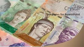  Presentation with venezuela - Slide deck with variety-of-banknotes-of-venezuela background and a coral colored foreground