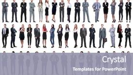  Presentation with business people - Theme enhanced with variety of business people background and a gray colored foreground