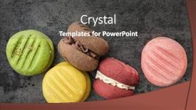  Presentation with slate - Slide set having variety-of-colorful-cookies-food background and a dark gray colored foreground