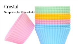  Presentation with pastel - Slide set with variety of colorful cupcake background and a white colored foreground