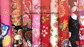  Presentation with colorful fabric - Audience pleasing presentation theme consisting of variety of colorful fabric clothes at street bazaar backdrop and a coral colored foreground