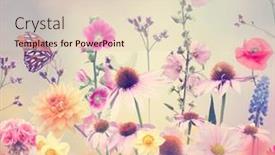  Presentation with butterfly - Slide deck featuring variety-of-colorful-flowers background and a lemonade colored foreground