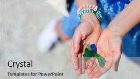  Presentation with sea glass - PPT theme having variety of colorful sea glass background and a light gray colored foreground