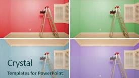  Presentation with empty - Slides featuring variety of colors with ladder background and a  colored foreground