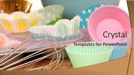  Presentation with cupcake - Slide deck with variety of cupcake liners background and a lemonade colored foreground