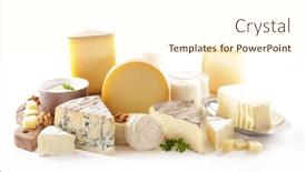  Presentation with dairy - Beautiful slide set featuring variety-of-dairy-product-isolated backdrop and a cream colored foreground