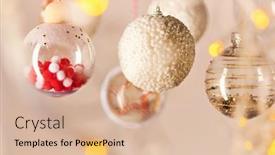  Presentation with sparkling lights - Presentation design with variety-of-decorative-balls-hanging background and a lemonade colored foreground