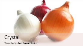 Presentation with onion - PPT layouts having variety of different onions background and a lemonade colored foreground