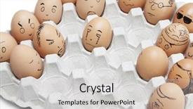  Presentation with facial - PPT theme consisting of variety-of-facial-expressions-painted background and a  colored foreground