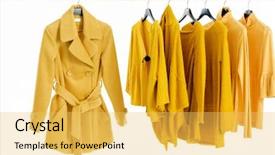 Presentation with clothing - Theme having variety of female yellow clothing background and a yellow colored foreground