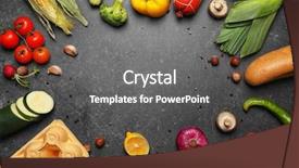  Presentation with grey - Theme enhanced with variety of food products background and a gray colored foreground