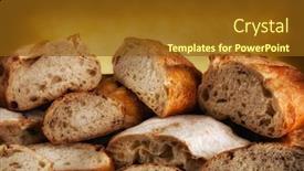  Presentation with bread - Colorful PPT theme enhanced with variety-of-fresh-baked-bread backdrop and a tawny brown colored foreground