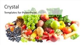  Presentation with fresh fruits vegetables - PPT theme enhanced with variety of fresh fruits background and a white colored foreground
