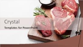  Presentation with cutting board - Cool new theme with variety-of-fresh-raw-beef backdrop and a lemonade colored foreground