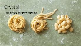  Presentation with pasta - Presentation theme having variety-of-fresh-raw-uncooked and a light gray colored foreground