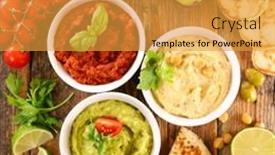  Presentation with vegetables - Presentation enhanced with variety-of-fresh-vegetables-hummus background and a gold colored foreground