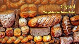  Presentation with fresh bread subway food - Amazing PPT theme having variety of fresh yummy bread backdrop and a tawny brown colored foreground