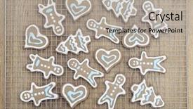  Presentation with gingerbread - PPT theme consisting of variety of gingerbread cookies fresh from the oven background and a light gray colored foreground