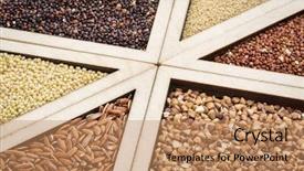  Presentation with gluten free - Presentation design having variety of gluten free grains background and a coral colored foreground