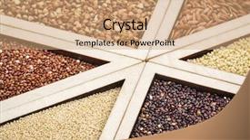  Presentation with gluten free - Colorful presentation enhanced with variety of gluten free grains backdrop and a coral colored foreground