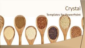  Presentation with rice grains - Beautiful presentation design featuring variety of gluten free grains backdrop and a cream colored foreground